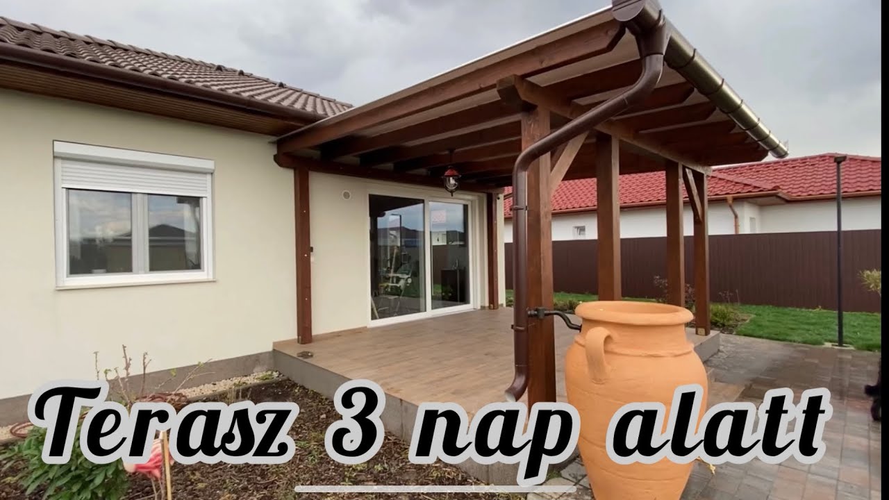 Terasz tető polikarbonát fedéssel 3 nap alatt