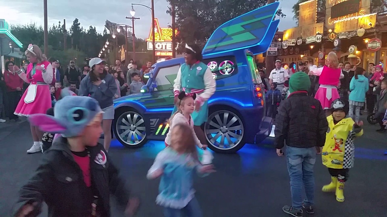 Disney California Adventure Carsland Partying with DJ