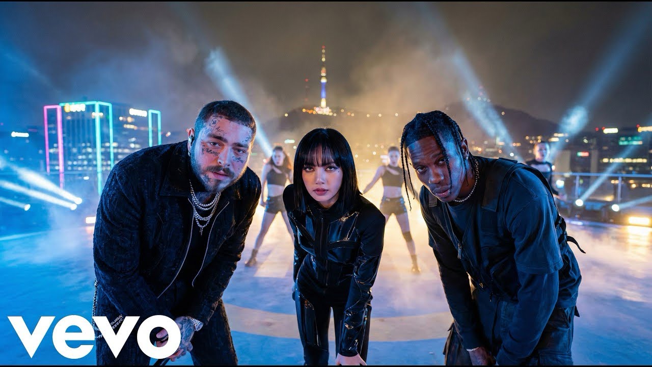 NEON HEART ROCKSTAR – Post Malone ft. Travis Scott & Lisa | Lyrics Video 🌌🔥