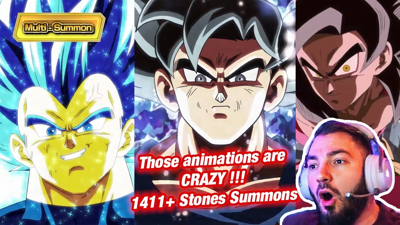 Tag LR UI Goku & SSBE Vegeta AND LR SSJ4 Goku & Vegeta Reaction & Summons on Dokkan Battle #shorts