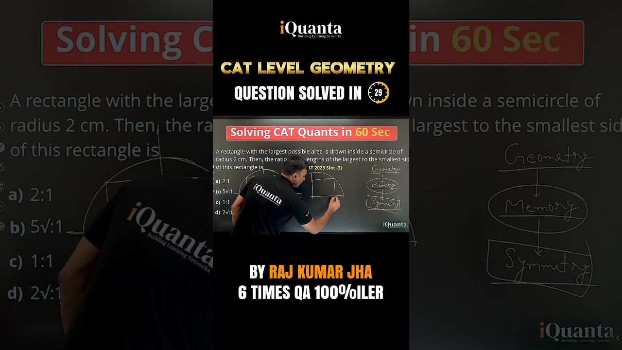 Solving CAT Level Geometry Question in 60 Sec #catpreparation #catexam #cat2024 #Quants