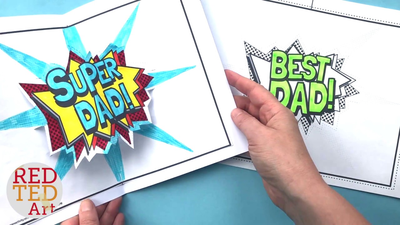 3D Best Dad Pop Up Card Printable   DIY Father's Day Cards