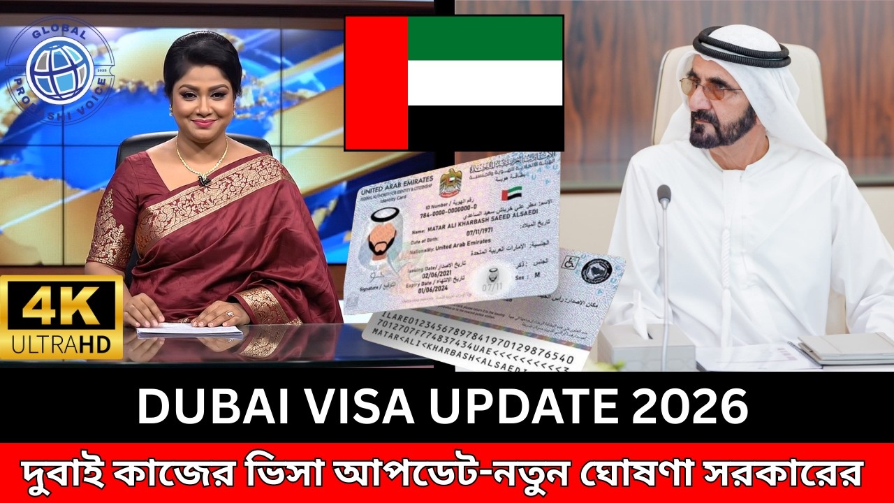 Dubai Visa Update 2026 | ব্রেকিং: এই মাএ পাওয়া খবর দুবাই কাজের ভিসা চালু করছে সরকার
