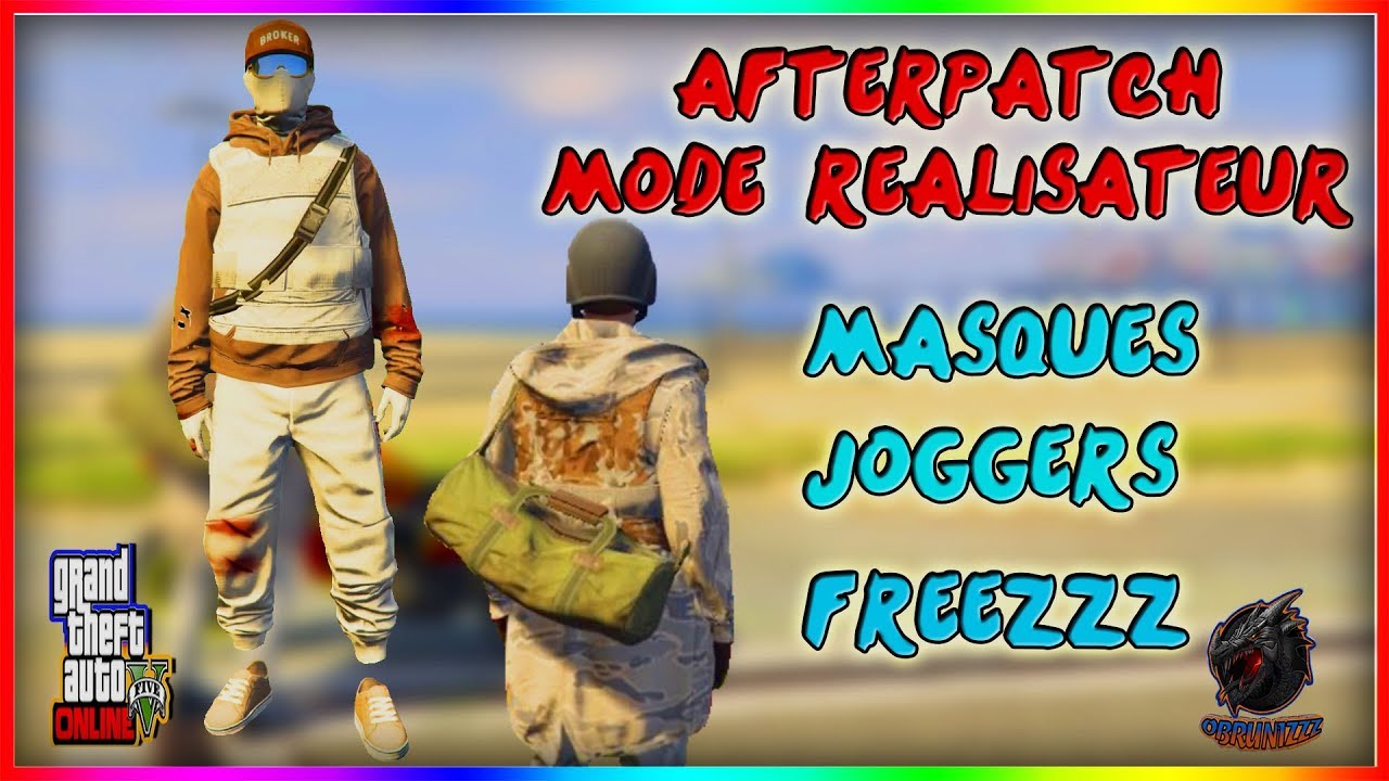 [GLITCH] 1.45-AFTERPATCH MODE REALISATEUR-FREEZER LE MASQUE,JOGGER, SAC DE BRAQUAGE VERT-GTA5 ONLINE
