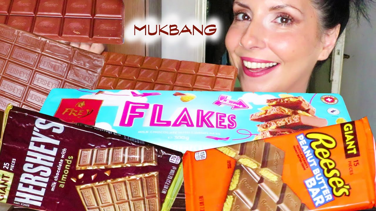 GIANT CHOCOLATE BARS (REESE'S, HERSHEY'S & FREY) 🍫 - Mukbang