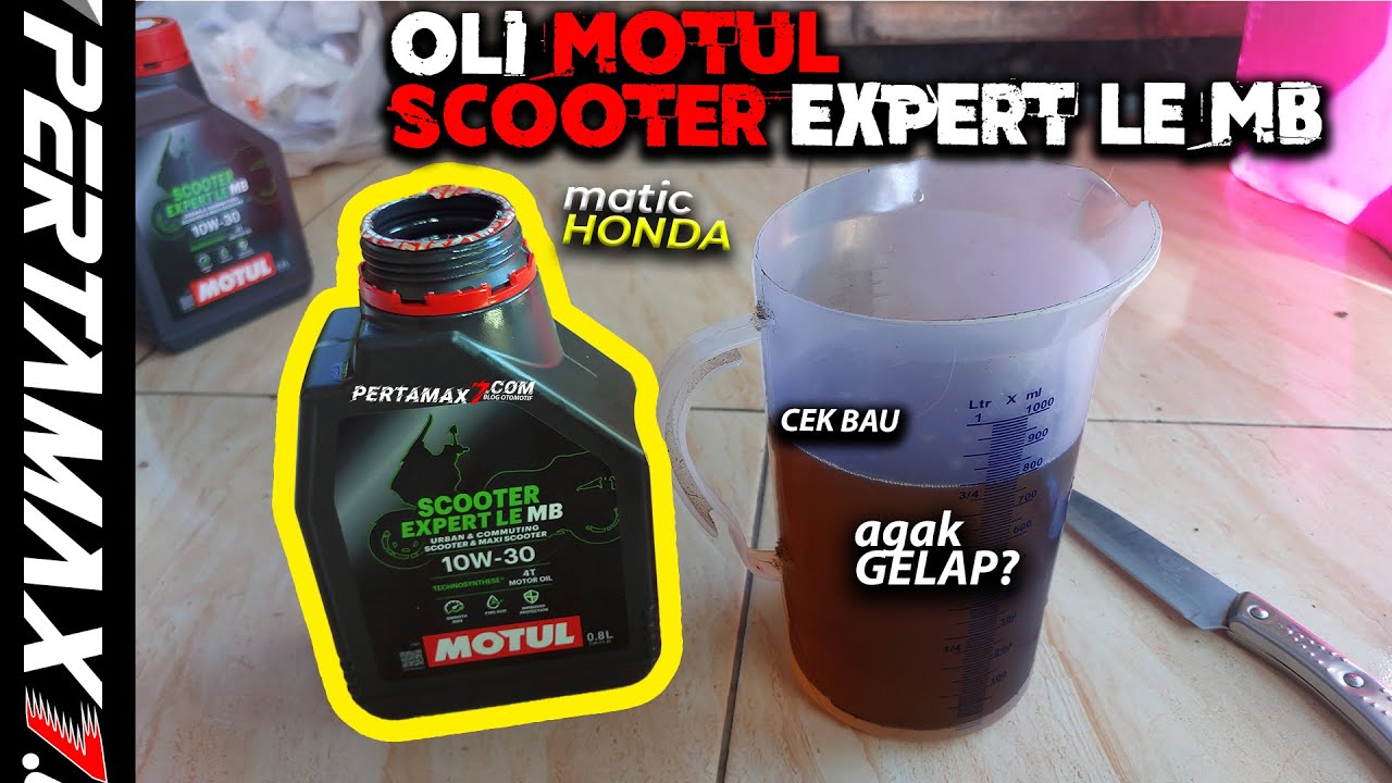 REVIEW Botol Oli Motul Scooter LE MB 10W-30 Untuk Semua Matic Honda Cek Bau Warna Gelap? 