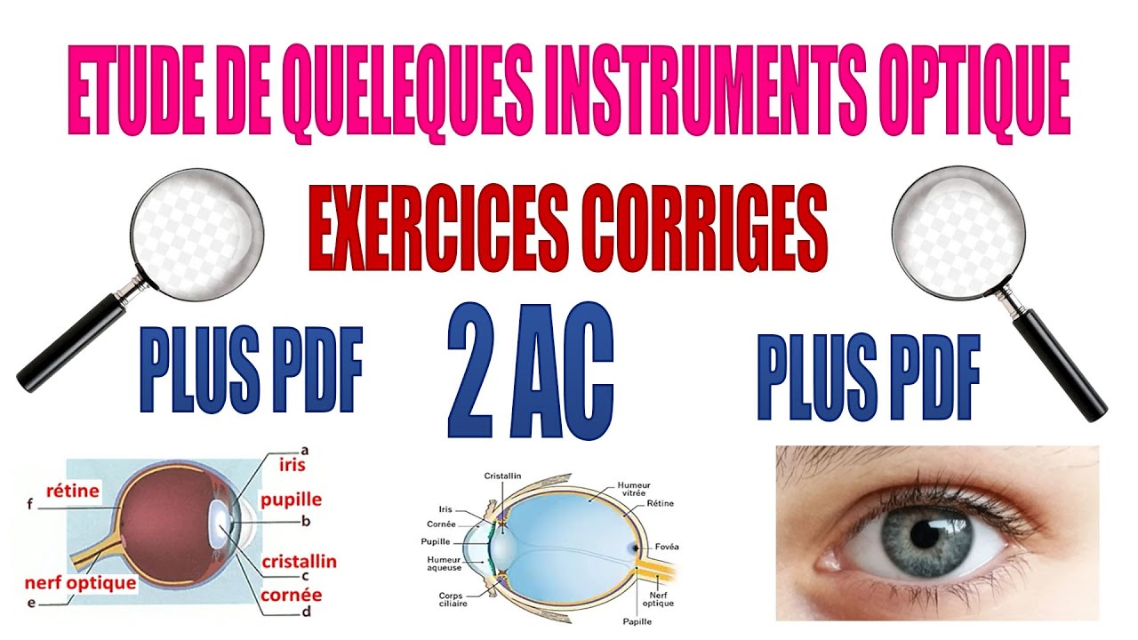 Exercices corrigés étude de quelques instruments optiques physique 2ac