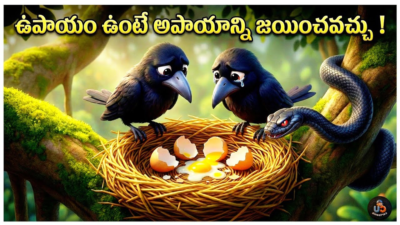 13. ఆడకాకి - మగకాకి కథ !!! తెలివైన కాకి మరియు దుర్మార్గపు పాము !!!