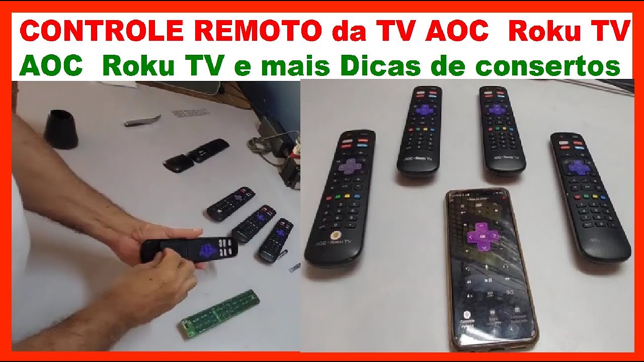 Como ARRUMAR CONTROLE REMOTO da TV AOC  Roku TV e mais Dicas de consertos