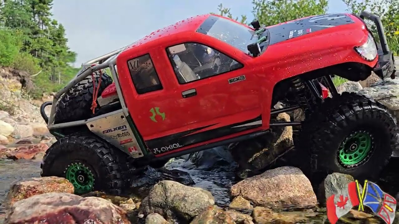 Axial SCX6 #honcho Creek Crawl. It Runs SO MUCH BETTER .#upgrade #axial #offroad #newfoundland #asmr
