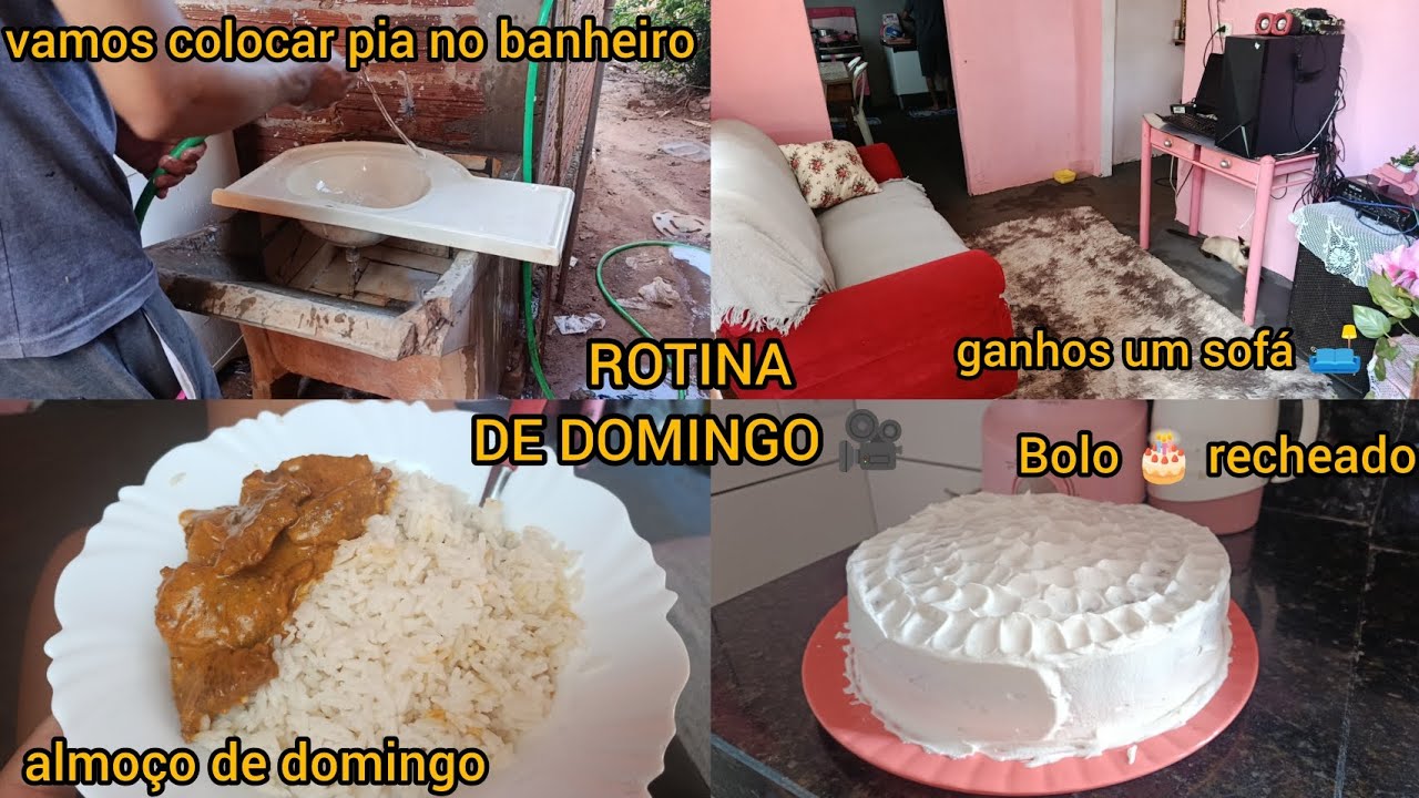 Ganhamos um sofá pra sala \ vamos colocar pia no banheiro / almoço / bolo recheado ❤️