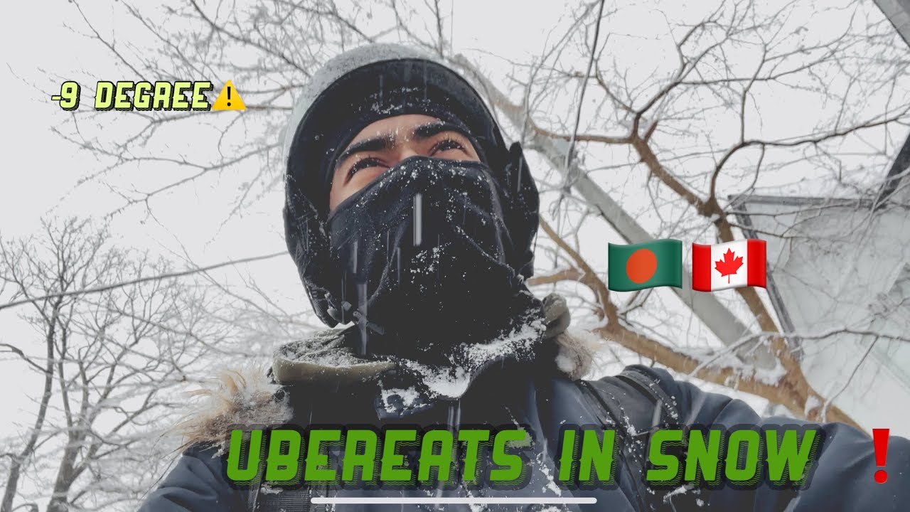 Ubereats in Snow !❗️| Bangladeshi student in Canada | Abid |