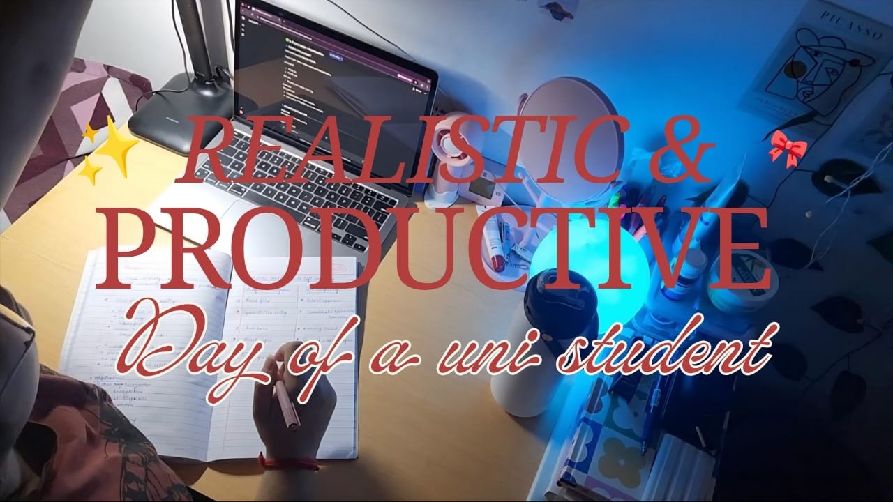 Realistic and Productive day of a university student 💯🎀✨️