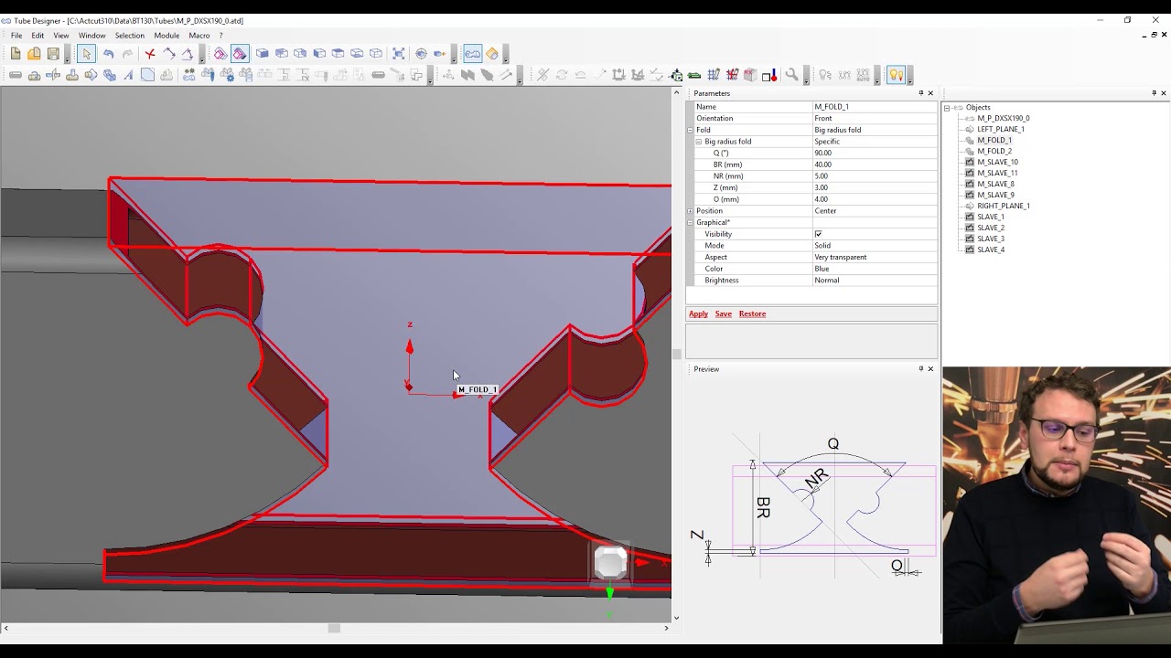Bystronic Software: How to use the fold geometries and bent tubes (English)