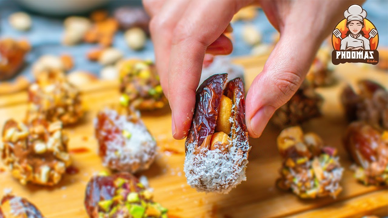 Healthy Stuffed Dates 4 Ways | Ultimate Stuffed Coated Dates | Ramadan Recipes | Desserts Recipes