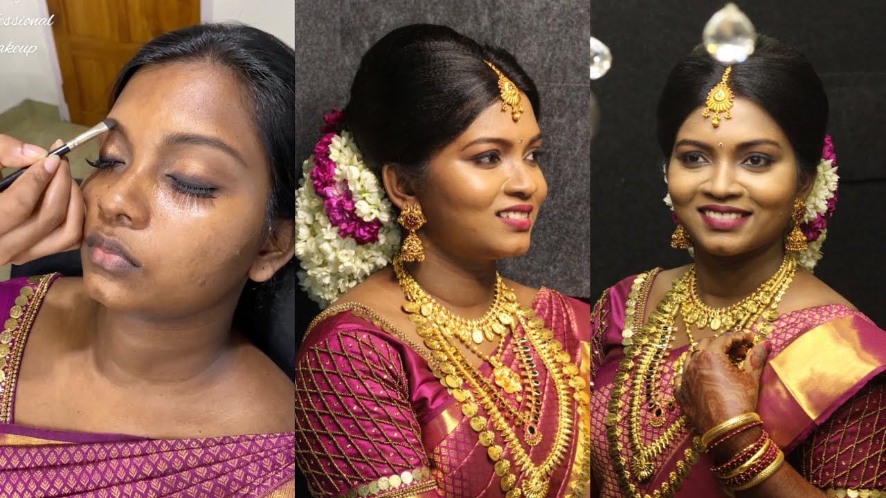 Dusky skin kerala bridal makeup