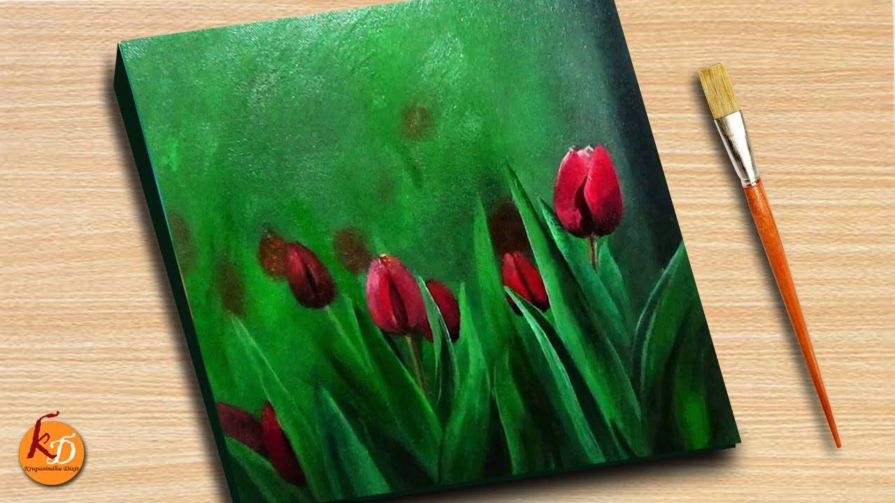 Easy Tulip Field Painting 🌷🌷| Episode #191