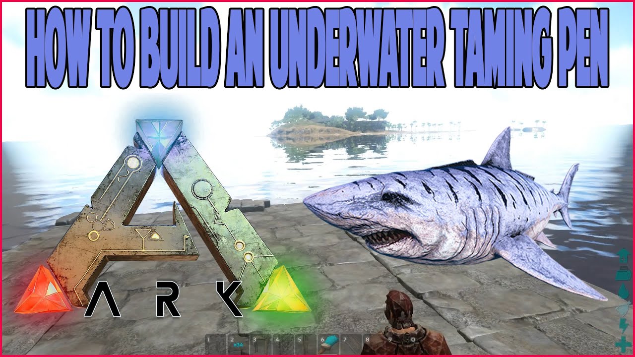 Ark Survival Evolved - How To Build Underwater Taming Pen With Raft