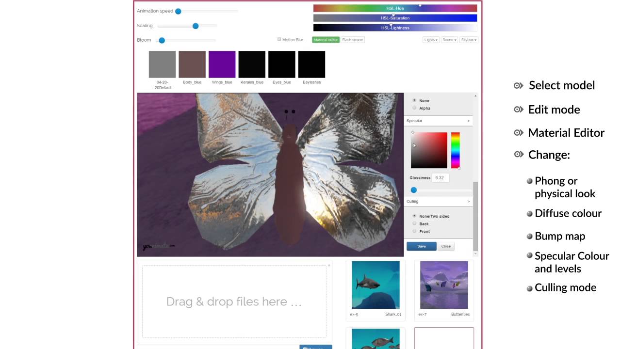 Online Material editor