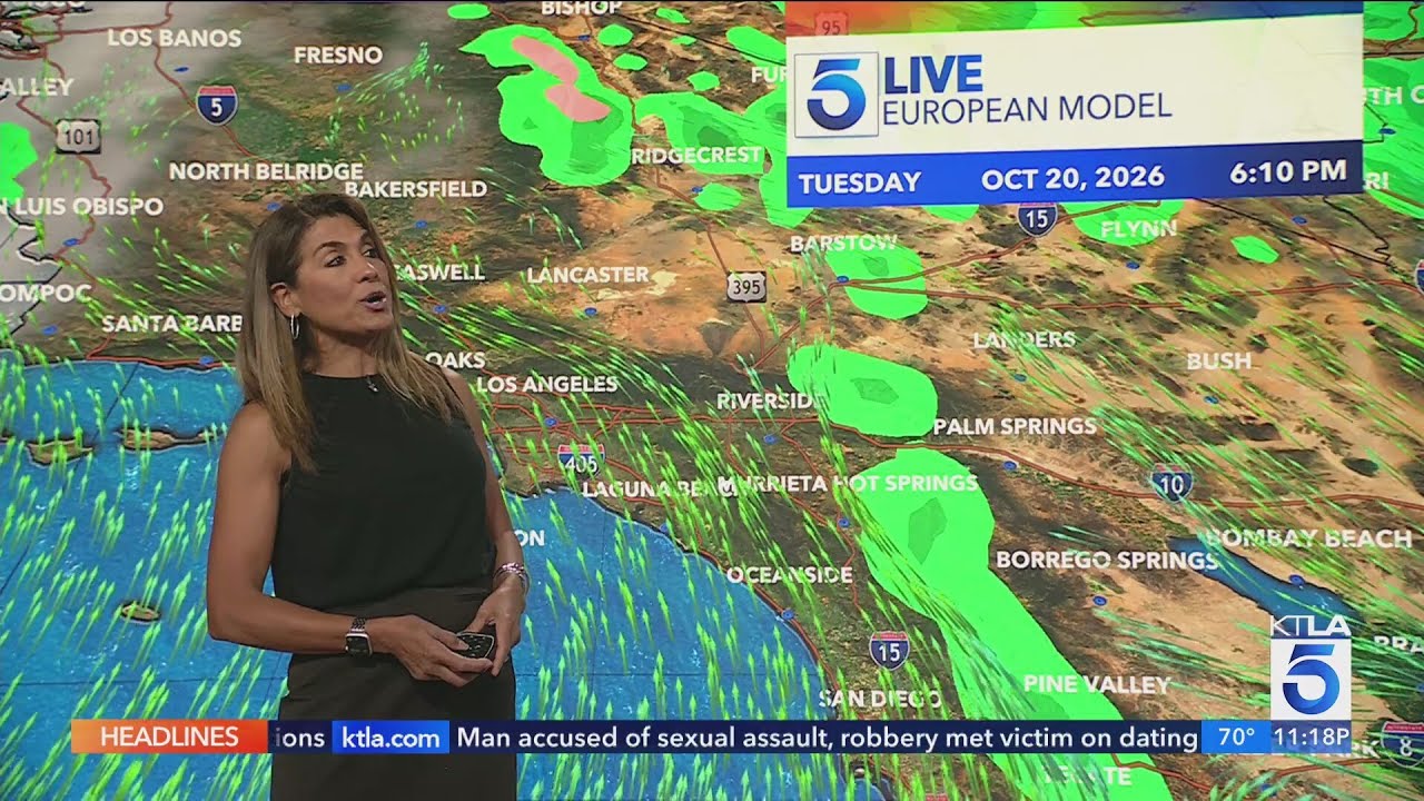 Cooler temps, wet weather moves into Southern California