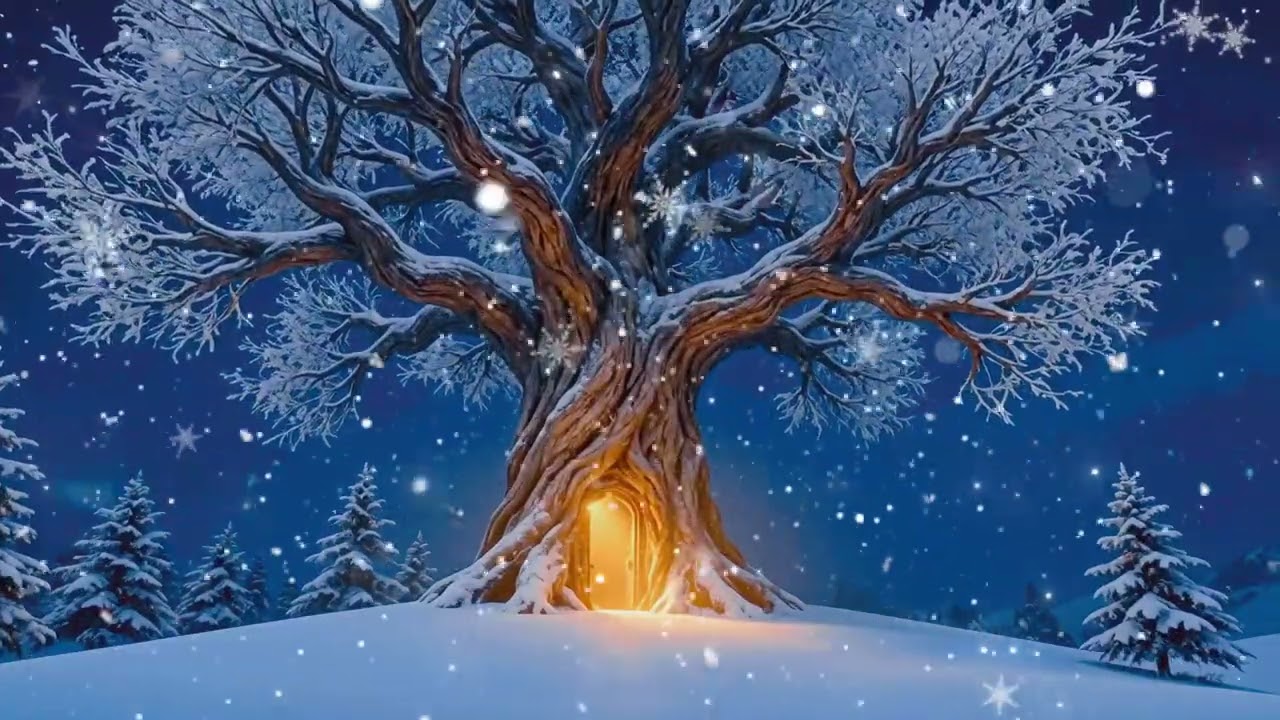 Winter Night Tree | Almost Silent Harp Ambient for Deep Focus