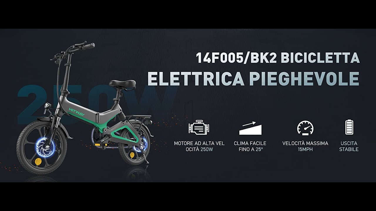 HITWAY BK2 Bicicletta Elettrica Pieghevole: Leggera e Maneggevole - Ideale in Citt&agrave;!