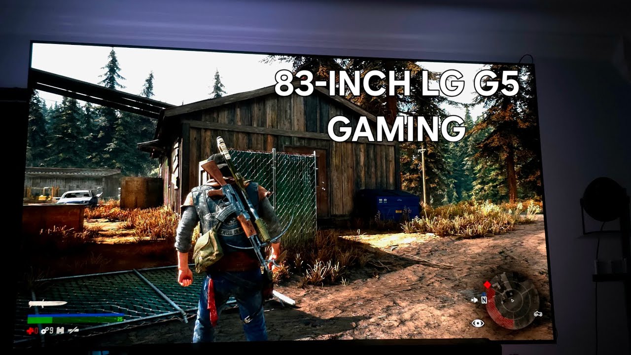 83INCH LG G5 GAMING WITH A SONY SPACIAL SURROUND SOUND SYSTEM. 