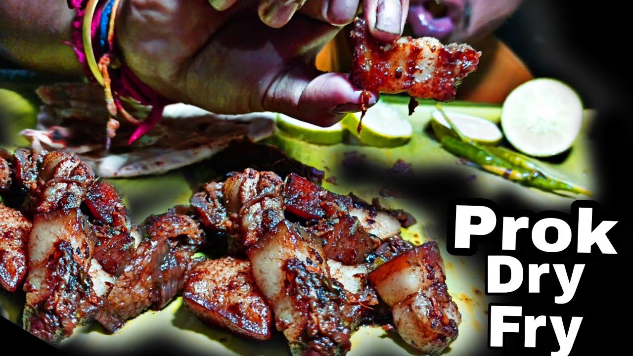 Prok dry fry eating and cooking || spicy 🔥 prok dry fry recipe Rasturant Style Prok fry Mina Kitchen
