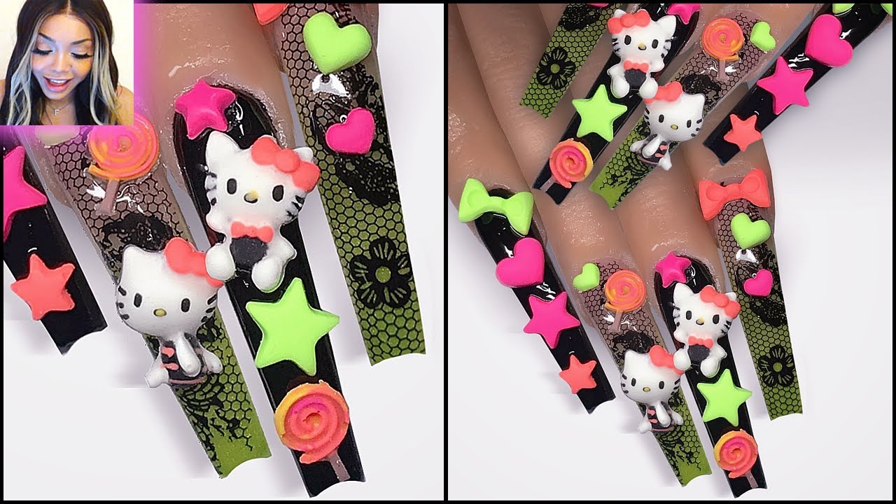 HOW TO: Easy 3d Trendy Kawaii Nail Art Using GEL POLISH ONLY
