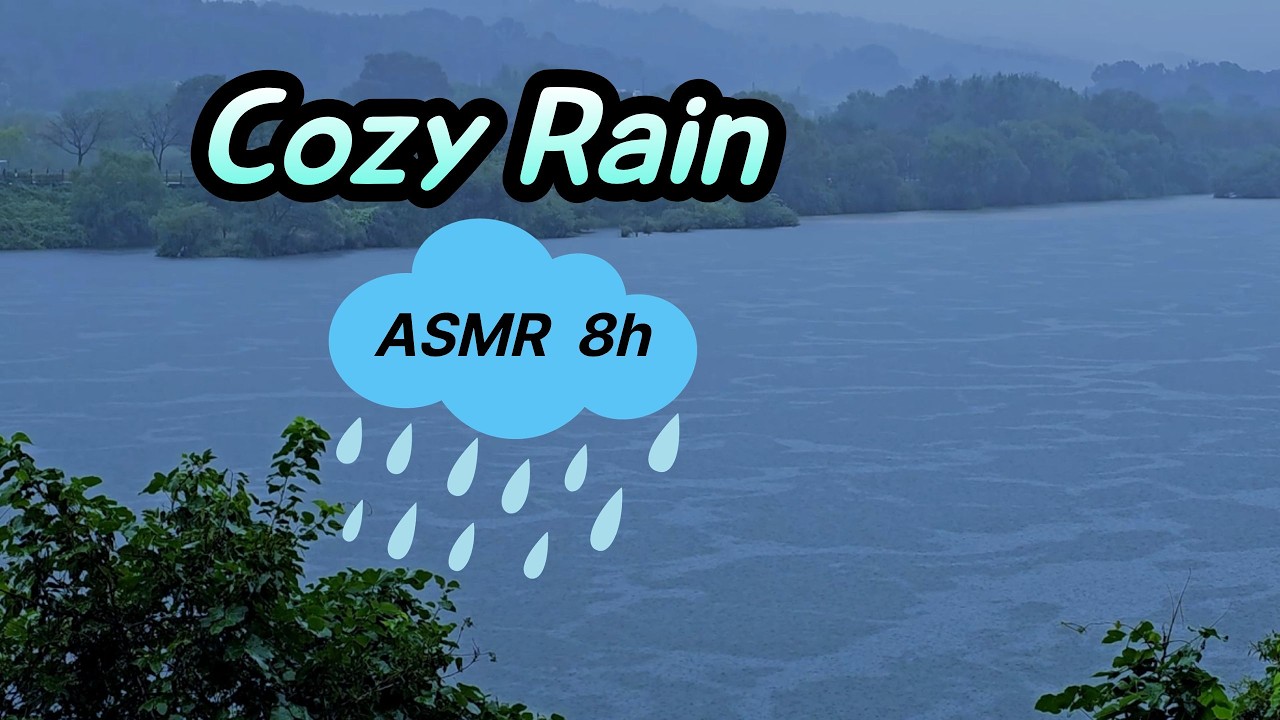 🌧️Gentle Rain Falling on a River😴Deep☔Rain ASMR