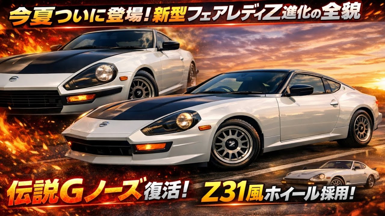 🔥今夏ついに登場！新型フェアレディZ進化の全貌✨伝説Gノーズ復活＆Z31風ホイール採用でヘリテージ感爆上げ！