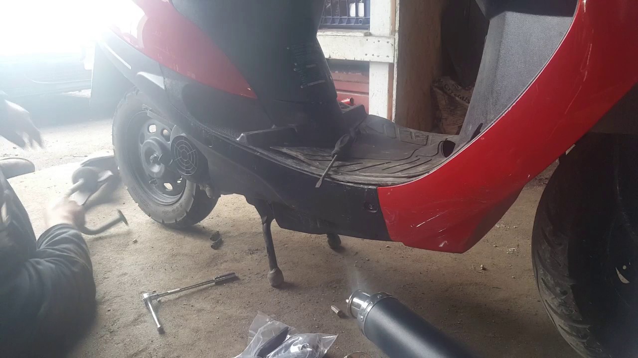 Установка глушителя ebay performance на скутер gy6 50cc