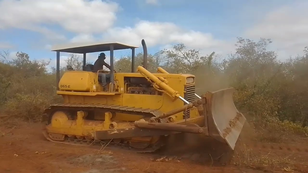 Trator esteira fazendo estrada