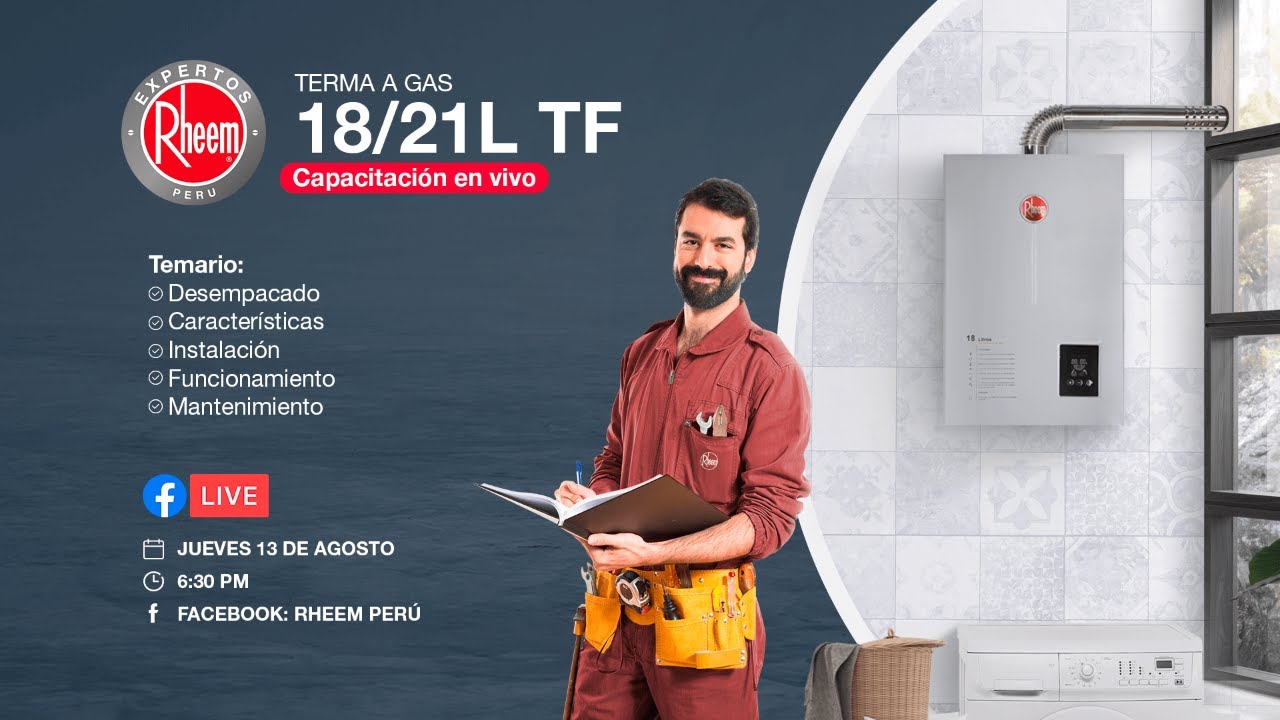 Expertos Rheem - Terma a gas tiro forzado de 18 y 21 litros