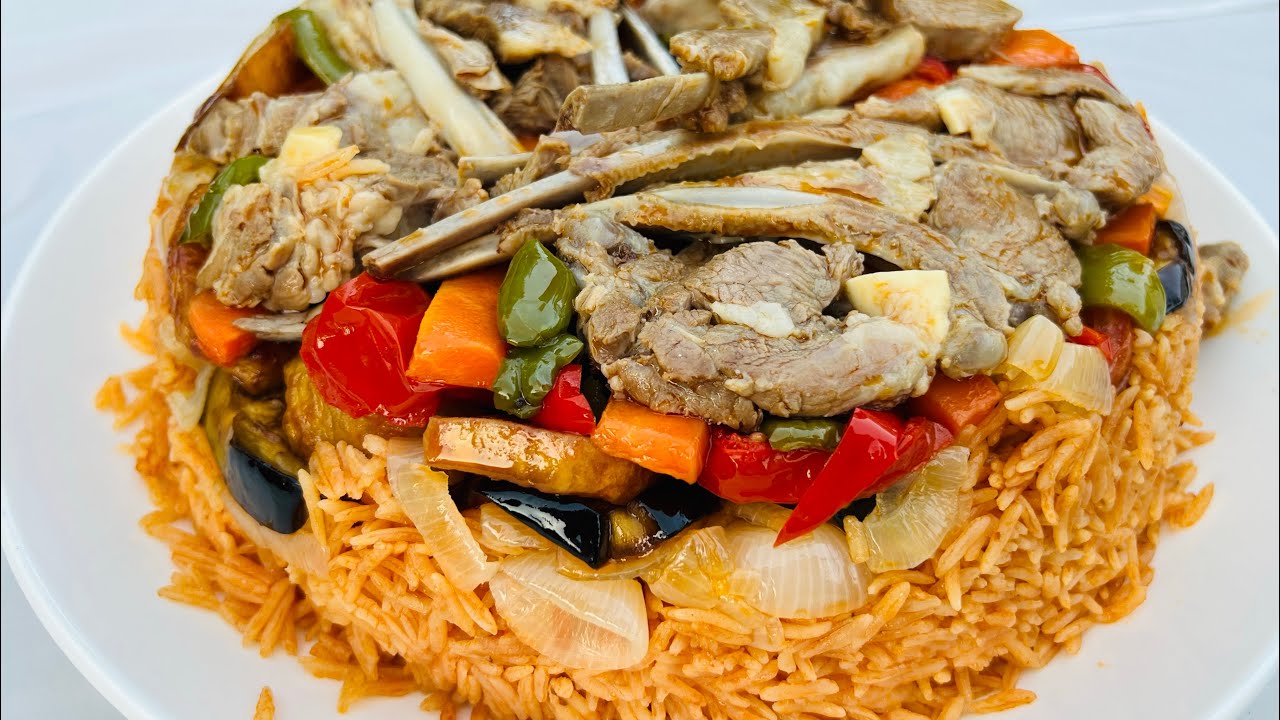 مەقلوبە بە گۆشت.خۆشترین مەقلوبەی عێراقی بە قالبی یەتە دەرەوە-maqluba ba goshty haiwan bam