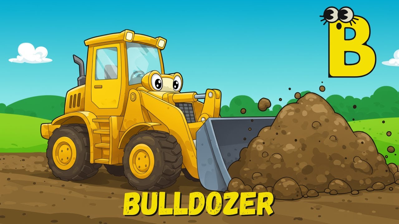 ABC Construction Vehicles Song for Kids 🚜👷 | Learn Alphabet A-Z with Bulldozers, Cranes & More!