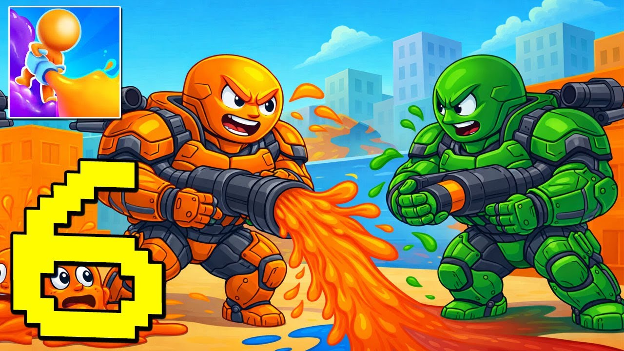 Dye Hard - Gameplay Walkthrough Part 6 - Shooting, Team up, Color War,  (Android,iOS)