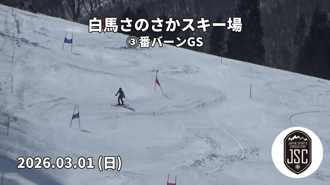 【2026.03.01 (日)】白馬さのさかスキー場 ③番バーンGS  JSC (Japan Sports Consulting)