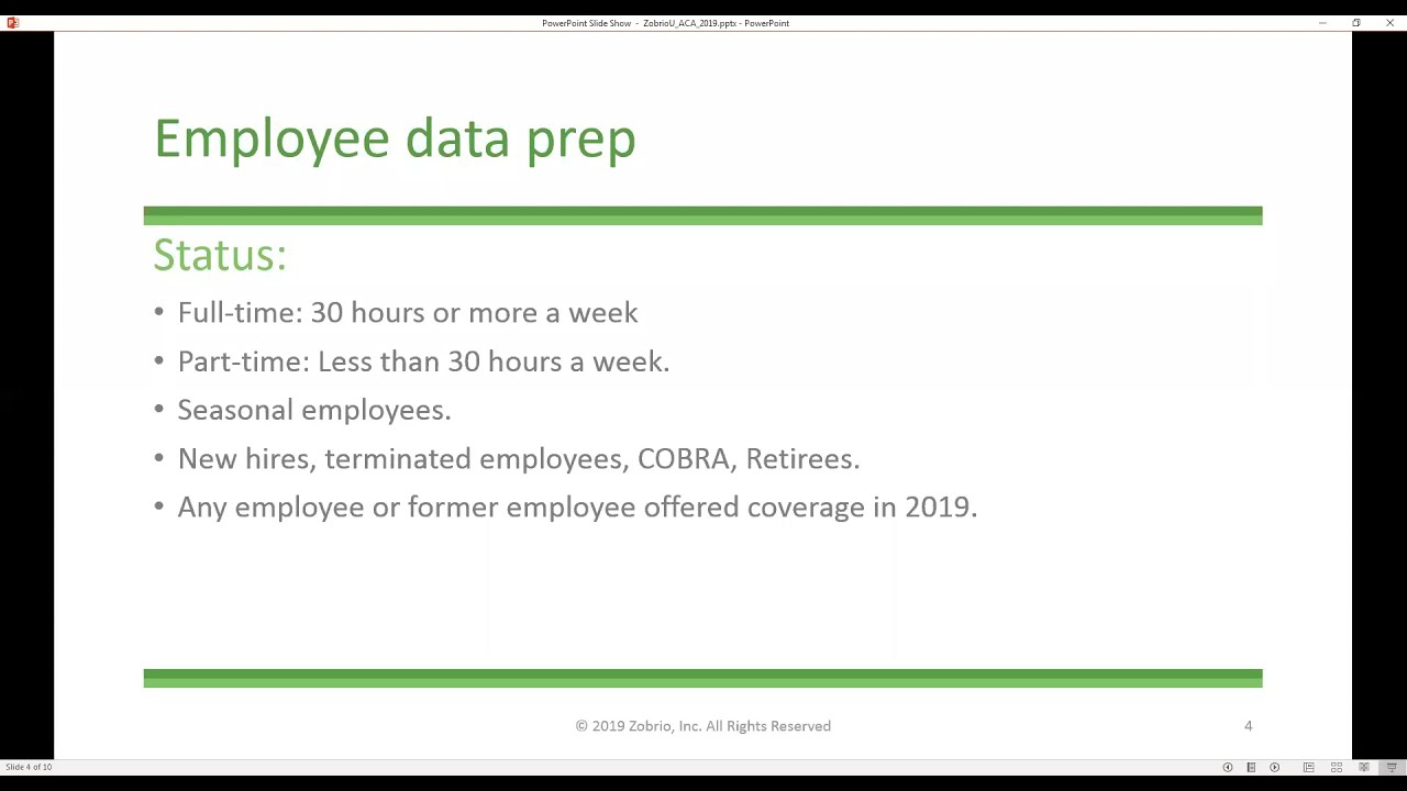 Zobrio University-ACA Reporting Requirements Training