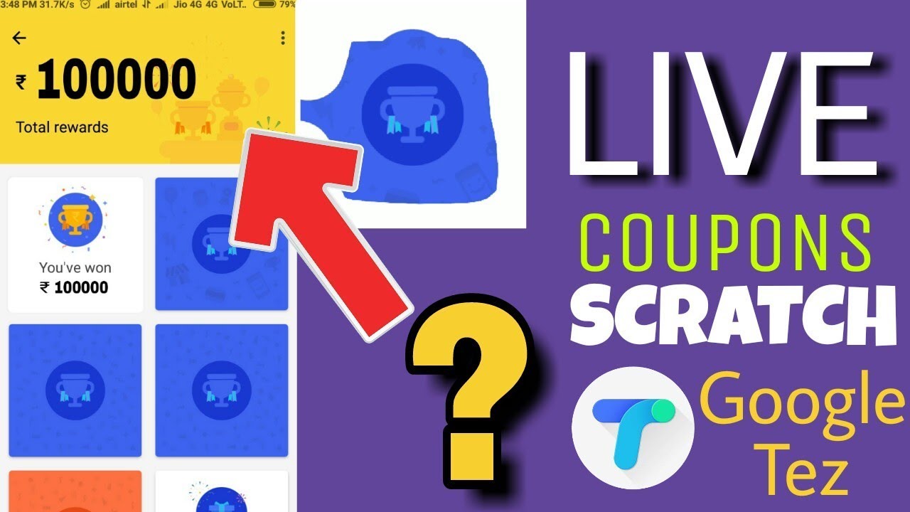Live Coupon Sctatch And Wining Cash Amount In Google Pay