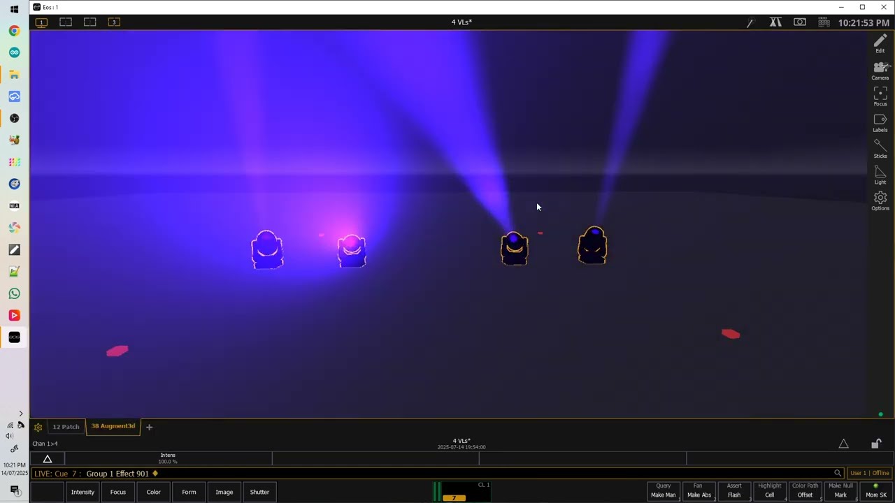 Messing with effects in live  -  ETC eos