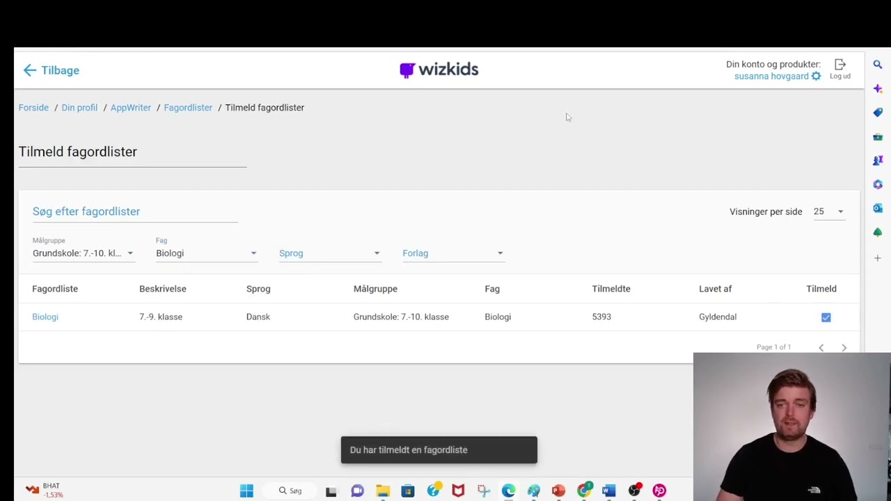 AppWriter - fagordlister - ordforslag