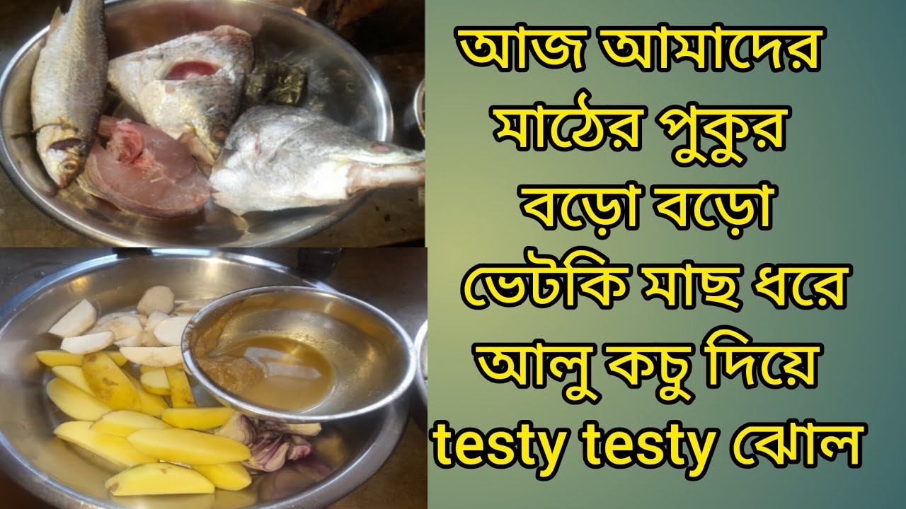 আজ আমাদের বাড়িতে testy testy ভেটকি মাছের ঝোল। 🥣 