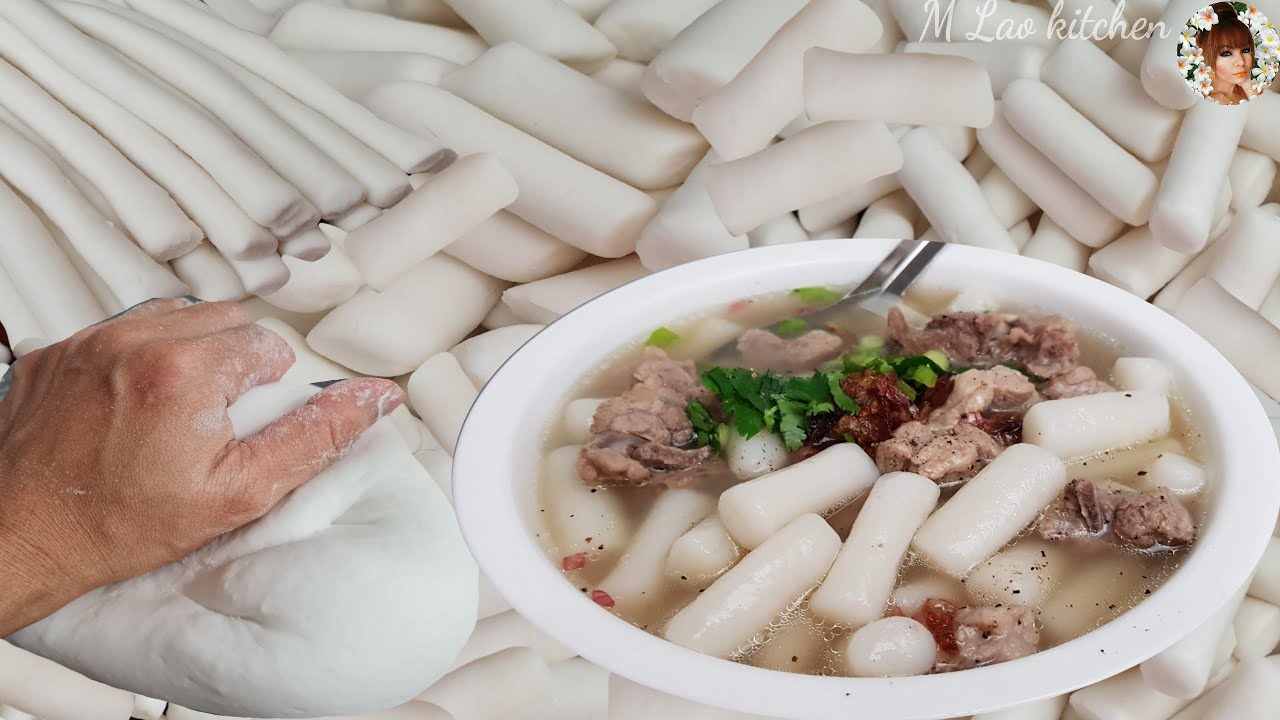 วิธีทำ เส้นข้าวเปียกด้วง หรือ ต๊อกโบกิ ของลาวฝั่งโขง เส้นนุ้ม กินง่ายไม่เหนียวหนึบ ເສັ້ນເຂົ້າປຽກດ້ວງ