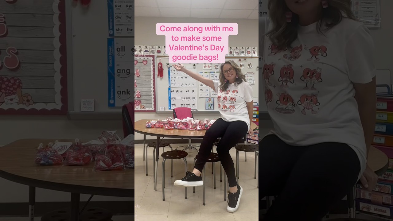 Come along with me to make some Valentine&rsquo;s Day goodie bags for my readers!  #teacherlife #teacher