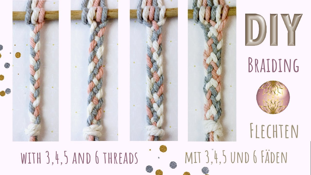 DIY Braiding with 3,4,5 and 6 threads tutorial - Quick and easy learning #friendship bracelet