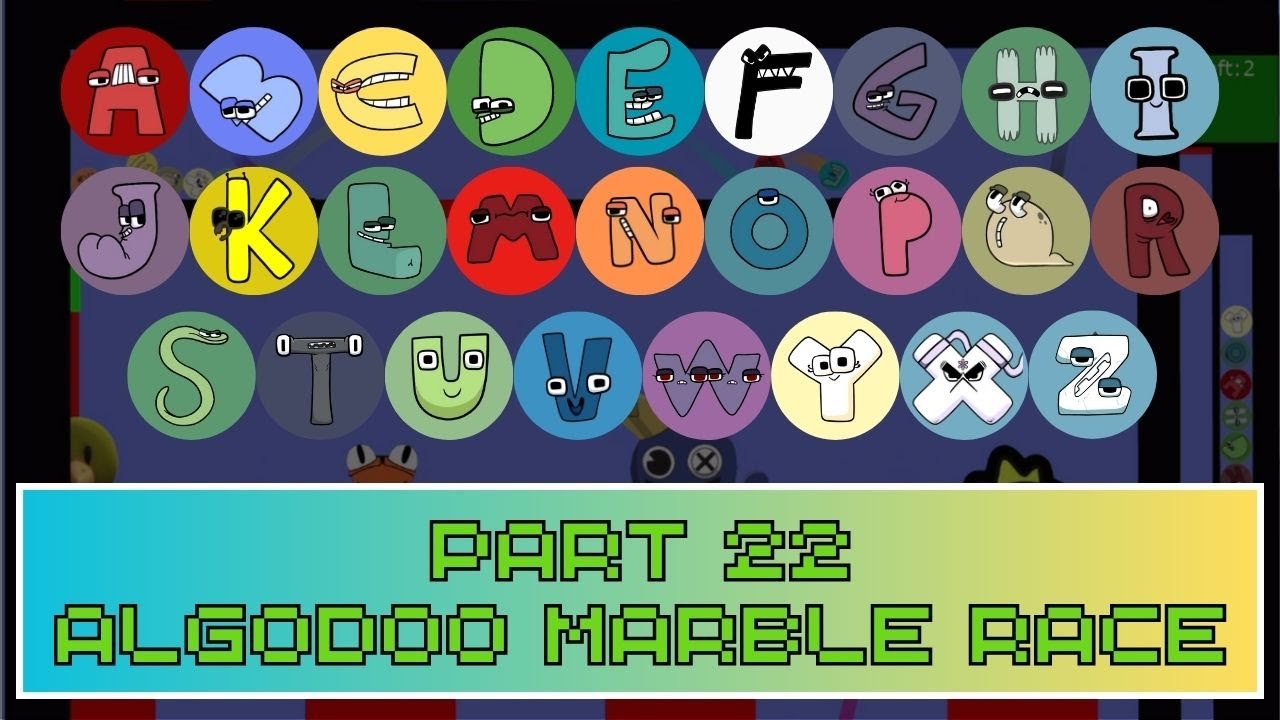 Alphabet Lore From A to Z Marble Race with Rainbow Friends Track #22 - 