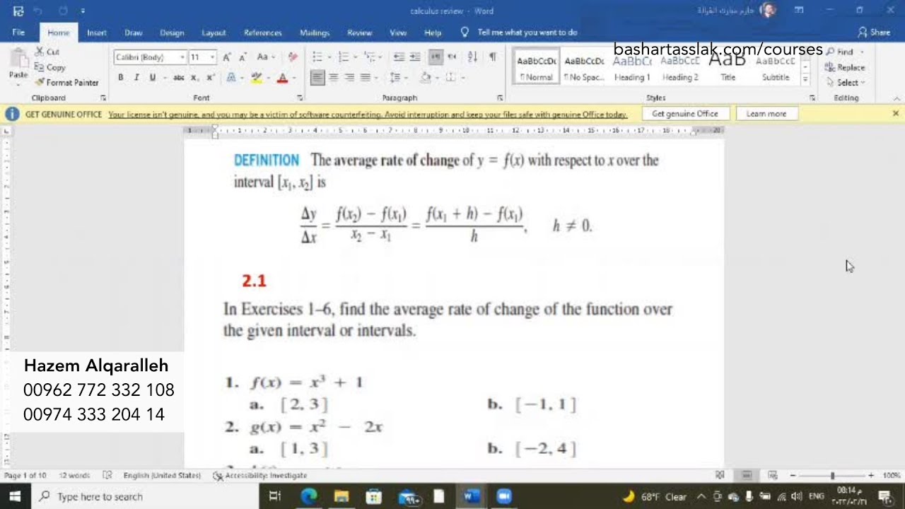 Module 1 | Lesson 1 | Calculating Tangent Line Equations