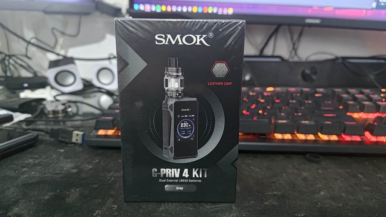 SMOK G-PRIV 4 Kit 230W Mod Vape With 6.5ml TFV18 Mini Tank Vaporizer Grey Unboxing