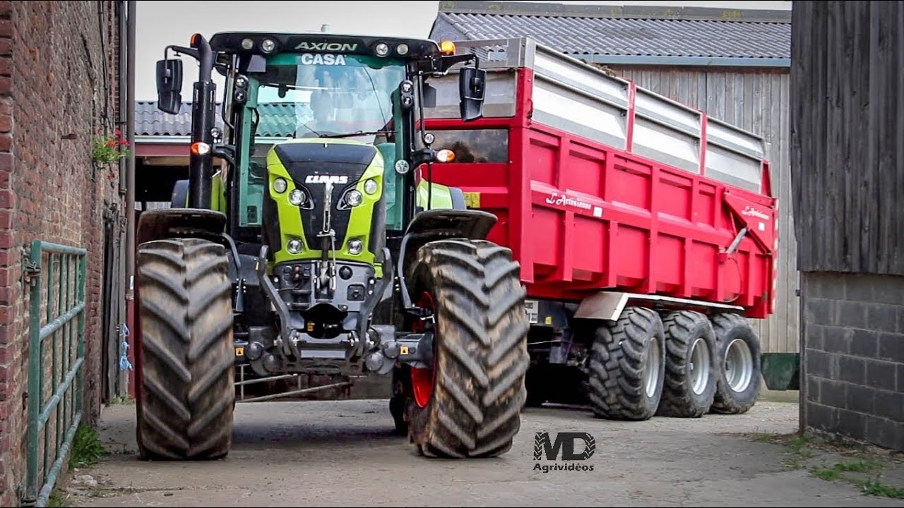 CLAAS AXION au Transport ! | Benne L'Artésienne 3 essieux